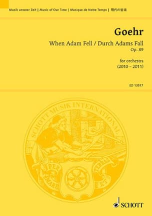 When Adam Fell, op. 89 Alexander Goehr Partition Grand format