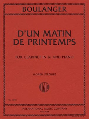 D'Un Matin de Printemps Lili Boulanger Partition Clarinette