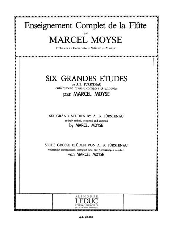 6 Grandes études - Fürstenau Anton Bernhard / Moyse Marcel - Partition