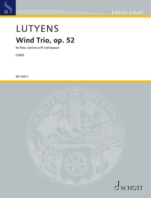 Feuillez l'ouvrage Wind Trio, opus 52 - Elisabeth Lutyens - Partition - Trios