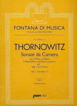Sonate da Camera 1-3 Volume 1 Henry Thornowitz Partition Flûte à bec
