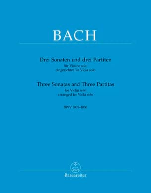 Johann Sebastian Bach - 3 Sonates et 3 Partitas - Alto - Partition - di-arezzo.com