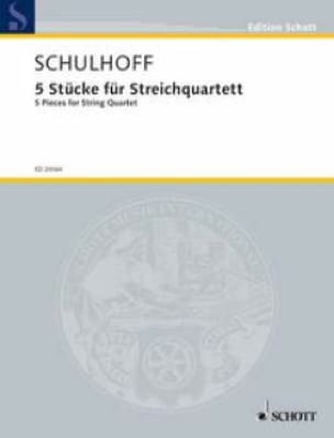 5 Stücke für Streichquartett - Partitur - Erwin Schulhoff - Partition