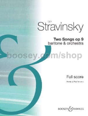 Two Songs STRAVINSKY Partition Grand format