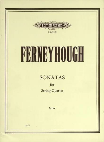 Sonatas - String quartet - Score - Brian Ferneyhough - Partition