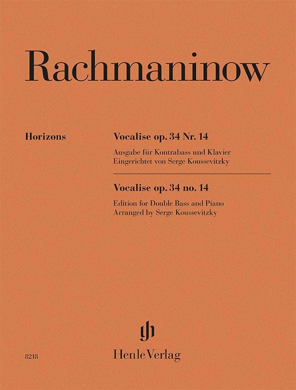 Vocalise op. 34 N° 14 Sergei Rachmaninov Partition Contrebasse