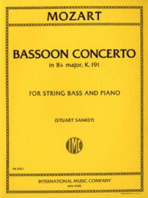 Concerto In B Flat Maj. Kv 191 Transcrit Pour Contrebasse - MOZART