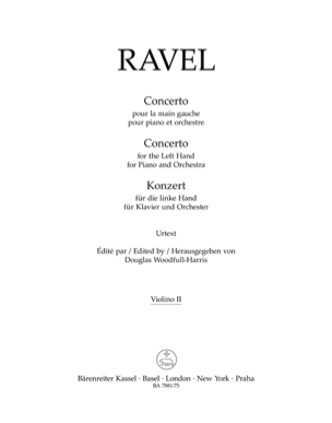 Concerto pour la main gauche RAVEL Partition MATÉRIELS D'ORCHESTRE
