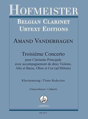 3e Concerto pour Clarinette - Clarinette/piano - Amand Vanderhagen