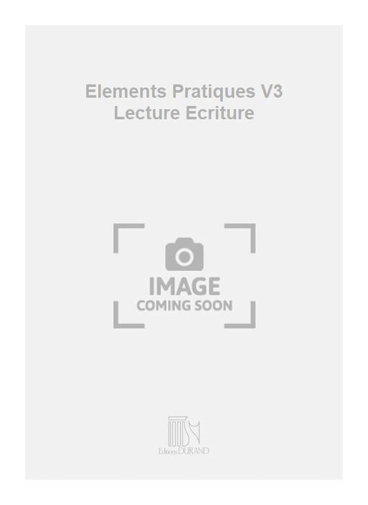 Eléments pratiques - 3ème Cahier Paul Schlosser Partition Solfèges