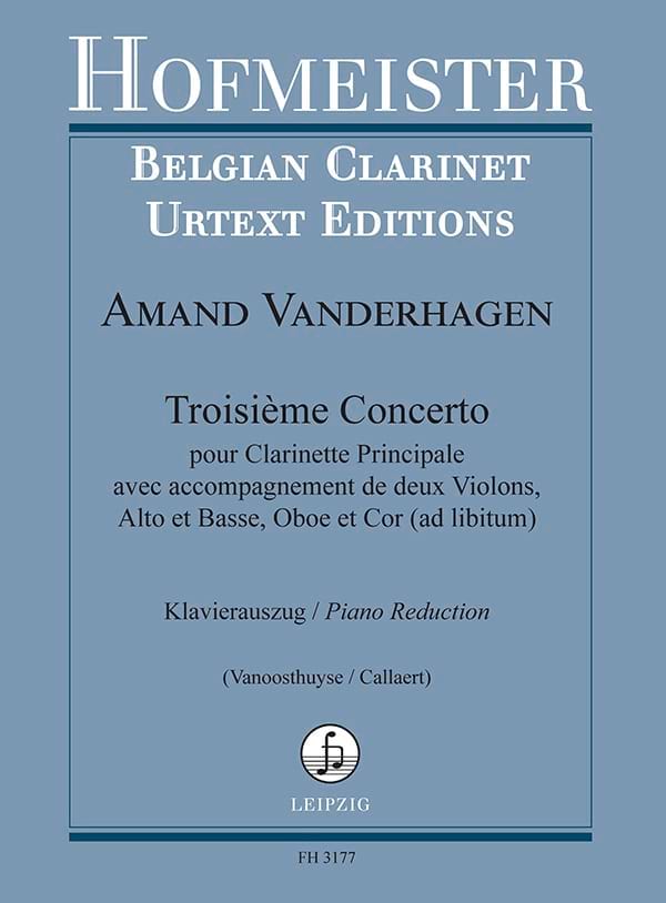 3e Concerto pour Clarinette - Clarinette/piano - Amand Vanderhagen