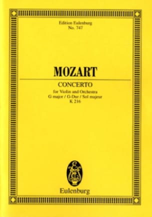 Violin-Konzert G-Dur Kv 216 MOZART Partition Petit format