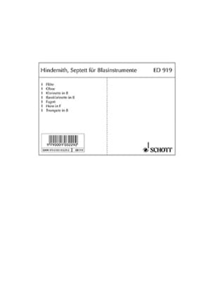 Septett für Bläsinstrumente - Stimmen HINDEMITH Partition Sextuors