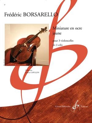 Miniature en ocre jaune Frédéric Borsarello Partition Violoncelle