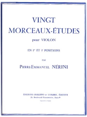20 Morceaux-Etudes Pierre-Emmanuel Nérini Partition Violon