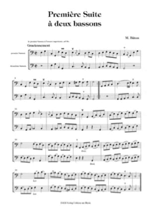 3 Suites à 2 bassons - 1ère Oeuvre Charles Bâton Partition Basson
