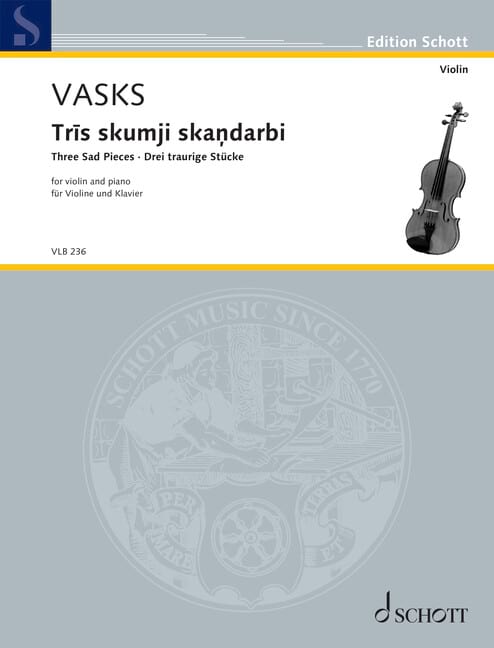 Tr?s skumji ska?darbi (Three Sad Pieces) 842819124641 Partition Violon