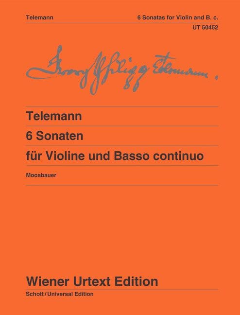 6 Sonaten für Violine und B.c. TELEMANN Partition Violon