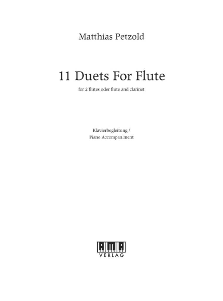 11 Duets for Flute - Klavierbegleitung Petzold Matthias Partition
