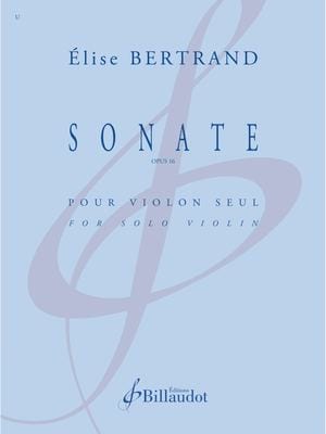 Sonate - Violon seul Elise Bertrand Partition Violon