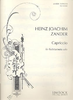 Capriccio Heinz Joachim Zander Partition Clarinette
