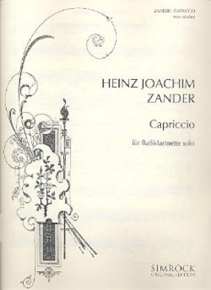 Capriccio Heinz Joachim Zander Partition Clarinette