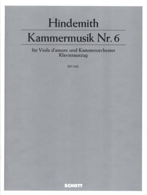 Kammermusik Nr. 6 - Viola d'amore Klavier HINDEMITH Partition