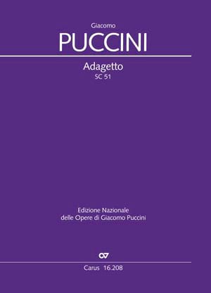 Adagetto - Conducteur PUCCINI Partition Grand format