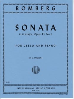 Sonate sol majeur op. 43 n° 3 ROMBERG Partition Violoncelle