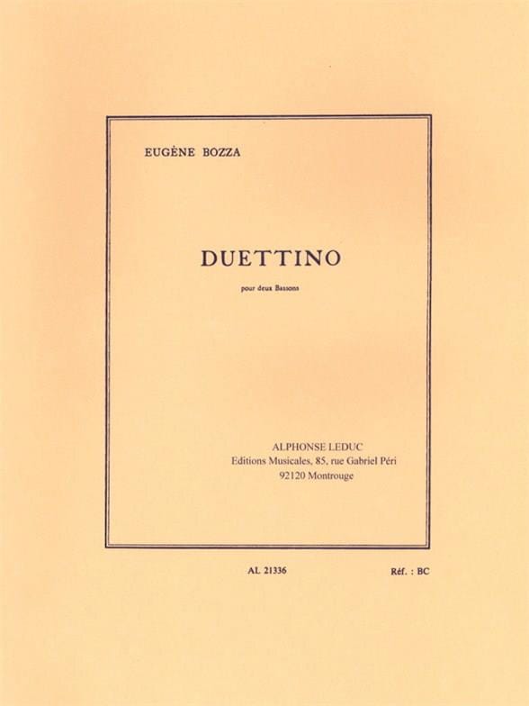 Duettino - 2 Bassons Eugène Bozza Partition Basson