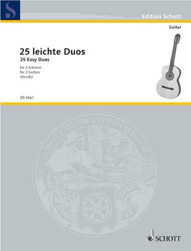 25 leichte Gitarren-Duos Partition Guitare