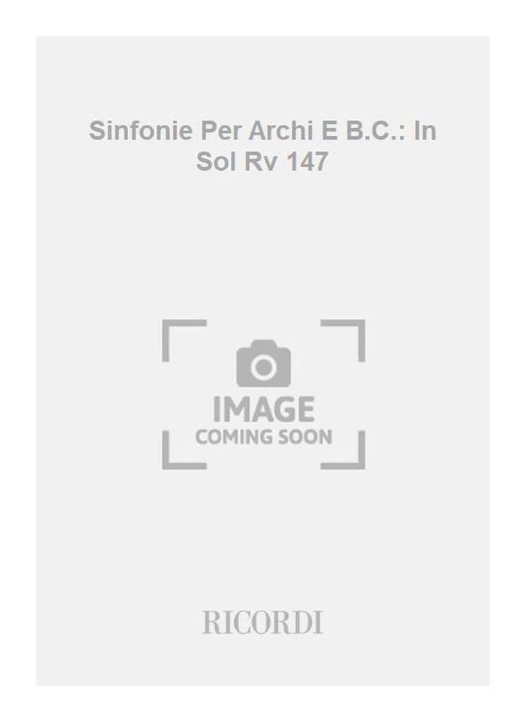 Sinfonie Per Archi E B. C. : In Sol RV 147 VIVALDI Partition