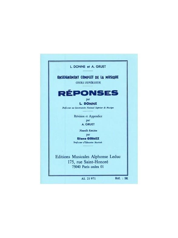 Reponses - Cours Supérieur L. et Gruet A. Donne Partition Théories