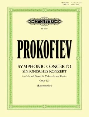 Symphonie Concertante, op. 125 PROKOFIEV Partition Violoncelle