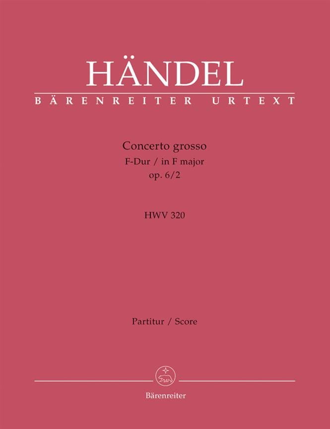 Concerto Grosso F-Dur op. 6/2 - Partitur - HAENDEL - Partition