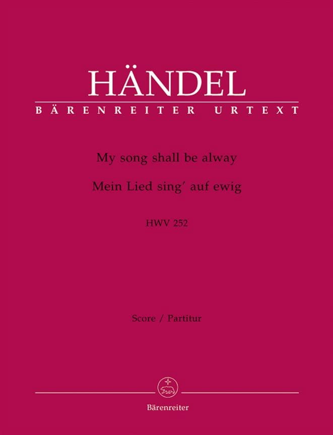 My song shall be alway HWV 252 - Score HAENDEL Partition Grand format