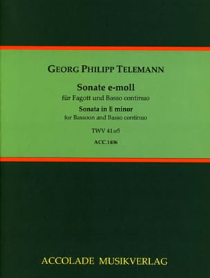 Sonate E-Moll Twv 41:E5 TELEMANN Partition Basson