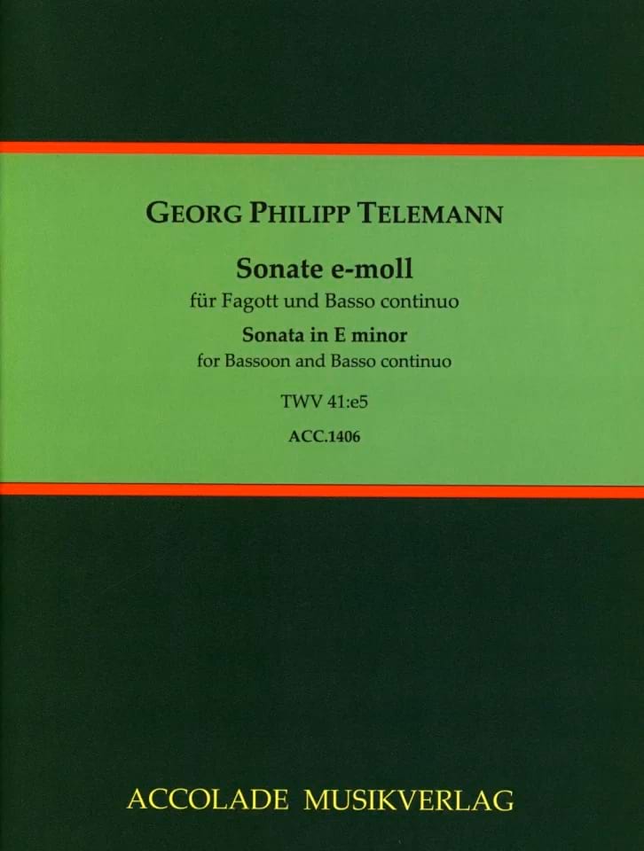 Sonate E-Moll Twv 41:E5 TELEMANN Partition Basson