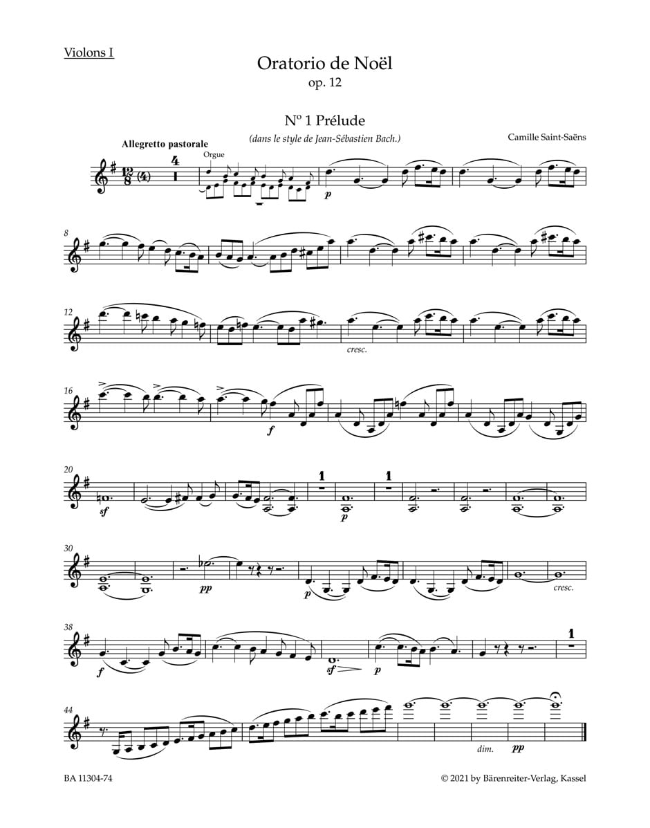 Oratorio de Noël op. 12 - V1 SAINT-SAËNS Partition