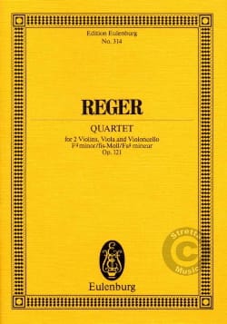 Streichquartett fis-moll, op. 121 - Partitur - Max Reger - Partition