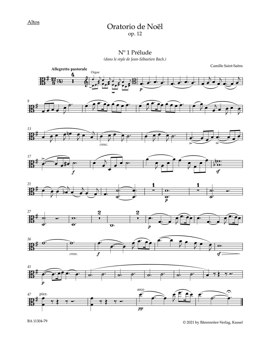 Oratorio de Noël op. 12 - Viola SAINT-SAËNS Partition