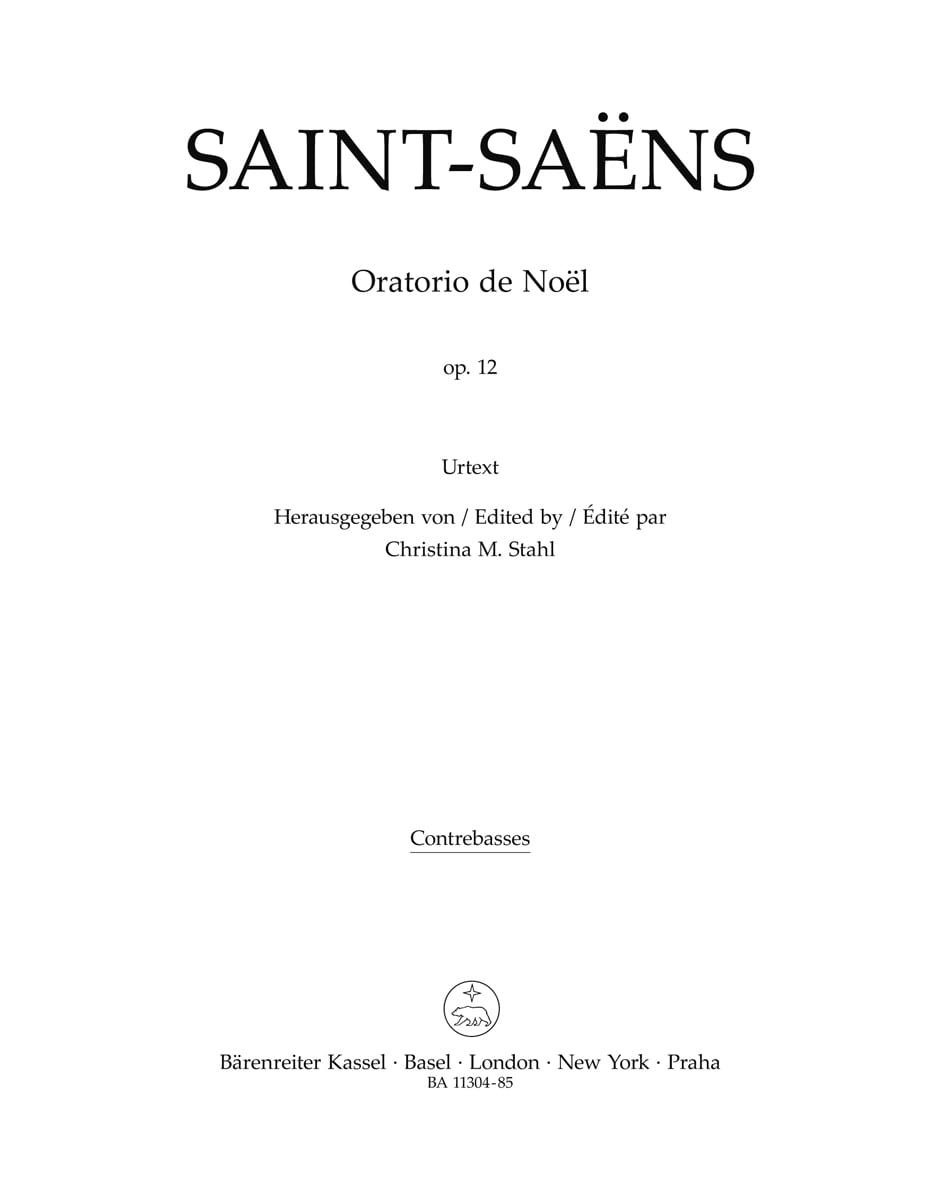 Oratorio de Noël op. 12 - Bass SAINT-SAËNS Partition