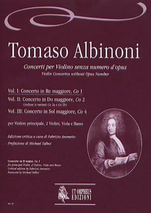 Concerto En Ré Maj. -Co1 - Volume 1 ALBINONI Partition Grand format