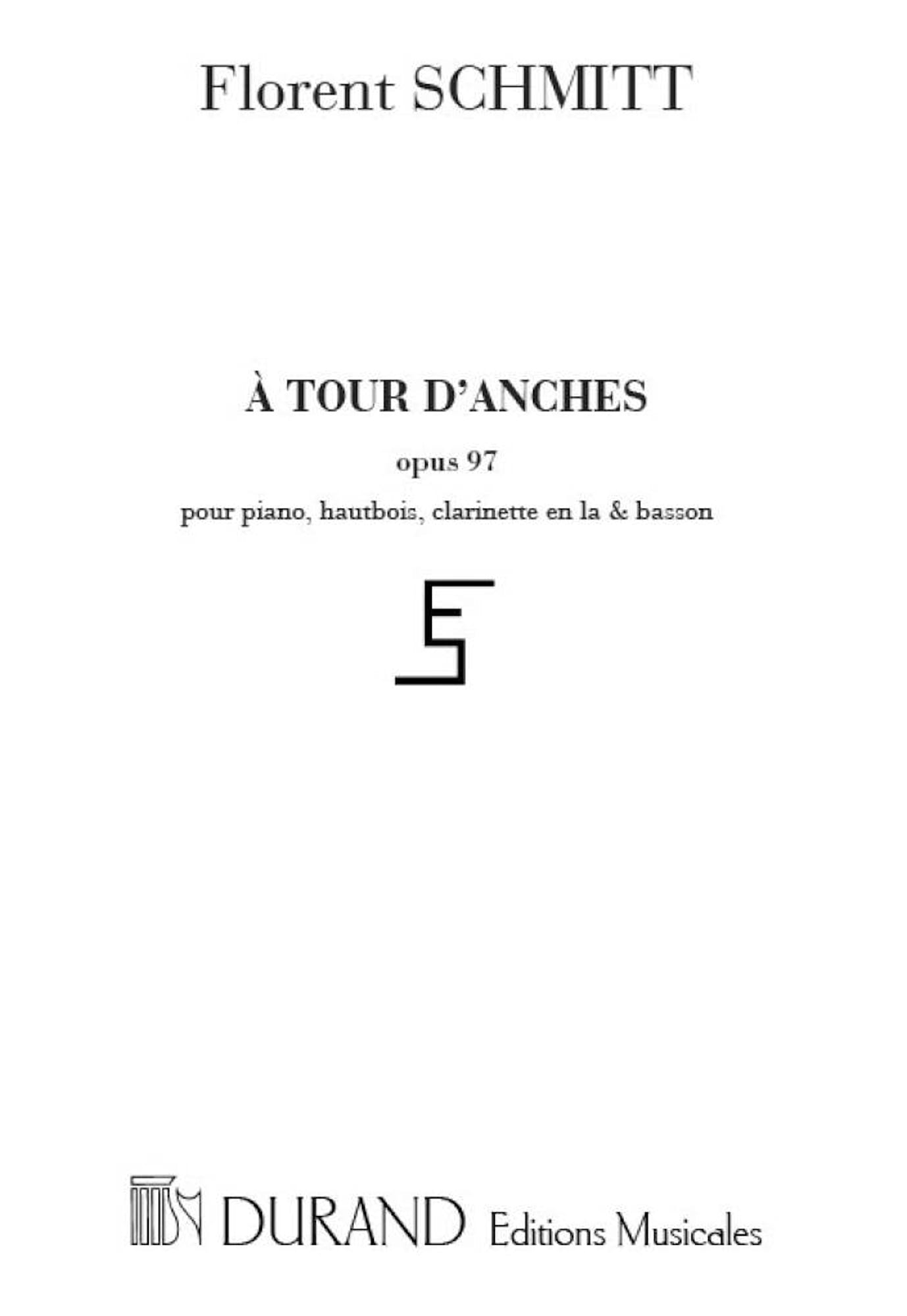A tour d'anches op. 97 - Florent Schmitt - Partition - Quatuors