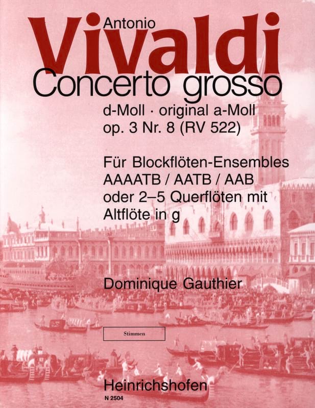 Concerto Grosso D-Moll Op. 3 Nr. 8 Rv 522 - VIVALDI - Partition