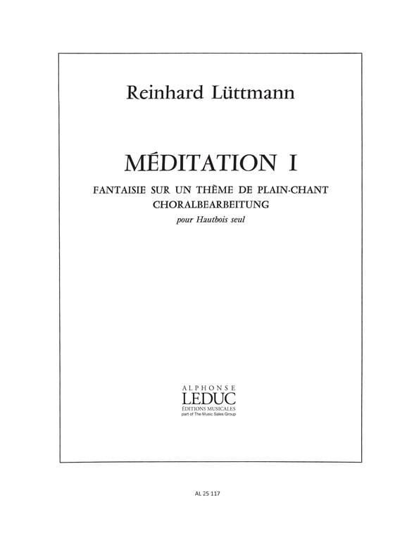 Meditation 1 Luttmann Partition Hautbois