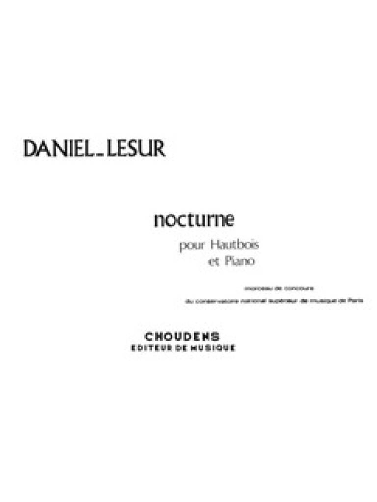 Nocturne Daniel-Lesur Partition Hautbois