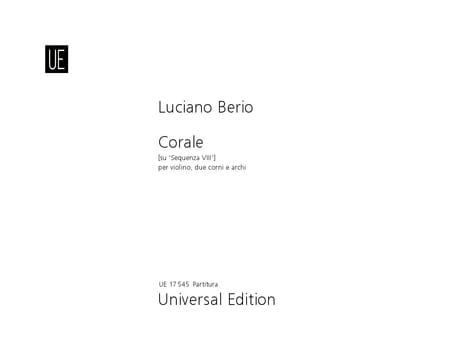 Corale BERIO Partition Grand format