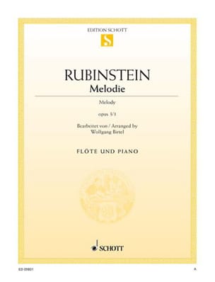 Mélodie Op.3 N°1 Anton Rubinstein Partition Flûte traversière