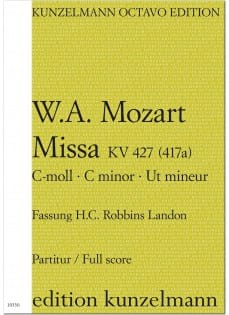 MASS IN C MINOR K427 FULL SCORE MOZART Partition